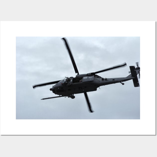 USAF Pavehawk helicopter passes overhead at Weybourne, Norfolk, UK Wall Art by richflintphoto